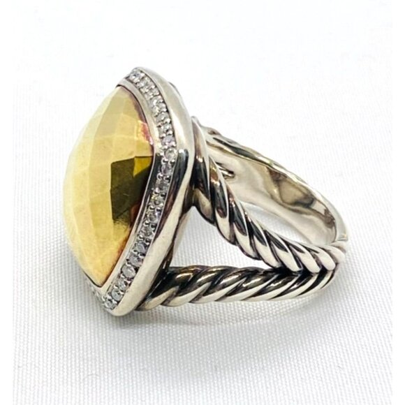 David Yurman Albion Faceted Dome Ring Sterling Silver Bonded 18K - Picture 11 of 11